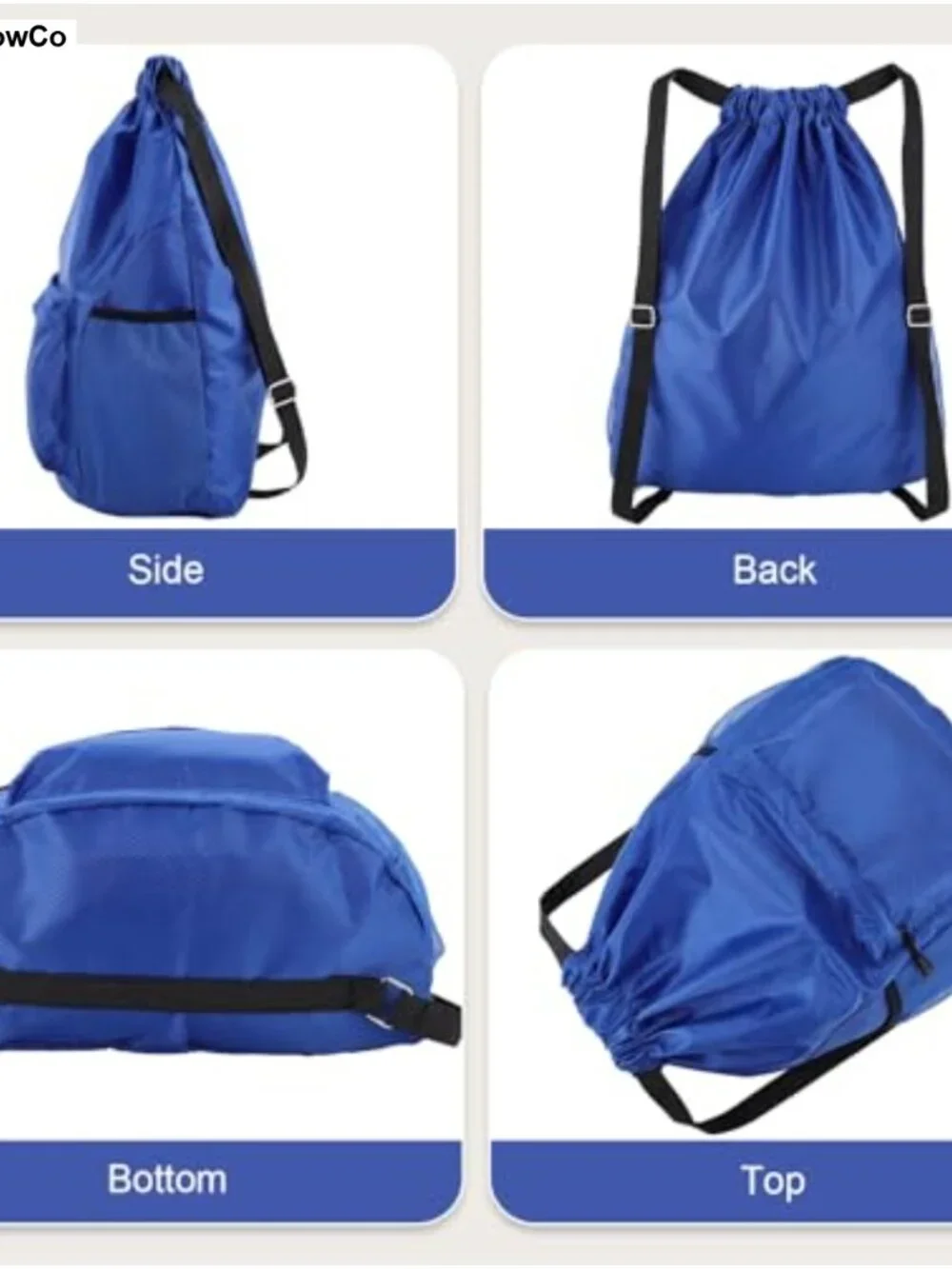 Drawstring Backpack Gym Swim Bag Lightweight Nylon Waterproof Large